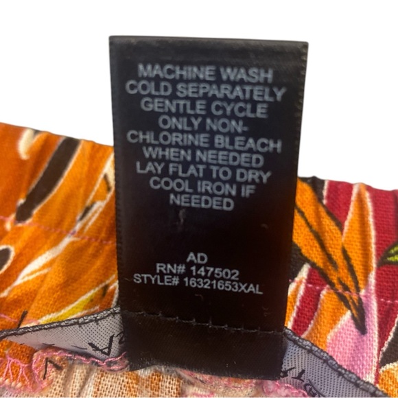 Ashley Stewart Pants Women’s 18 Vibrant Tropical Linen Blend Light Flowy Comfort - Picture 6 of 10